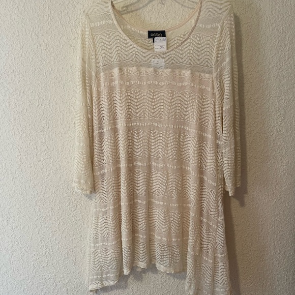 Cal Style Tops - Cal style Shark Bite Tunic Dress Boho Coquette